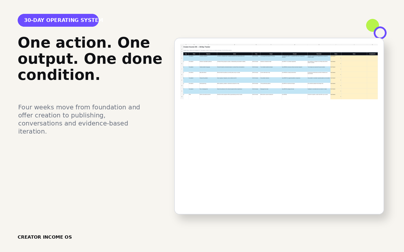 30-Day Operating System tracker preview